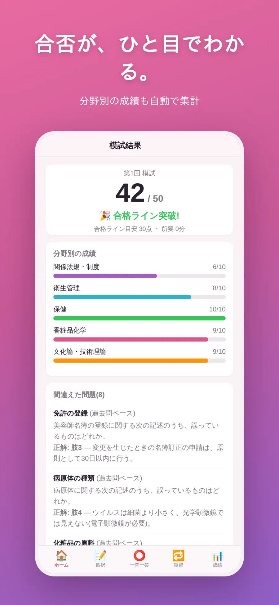 うちの美容師試験ノートの画面イメージ 4