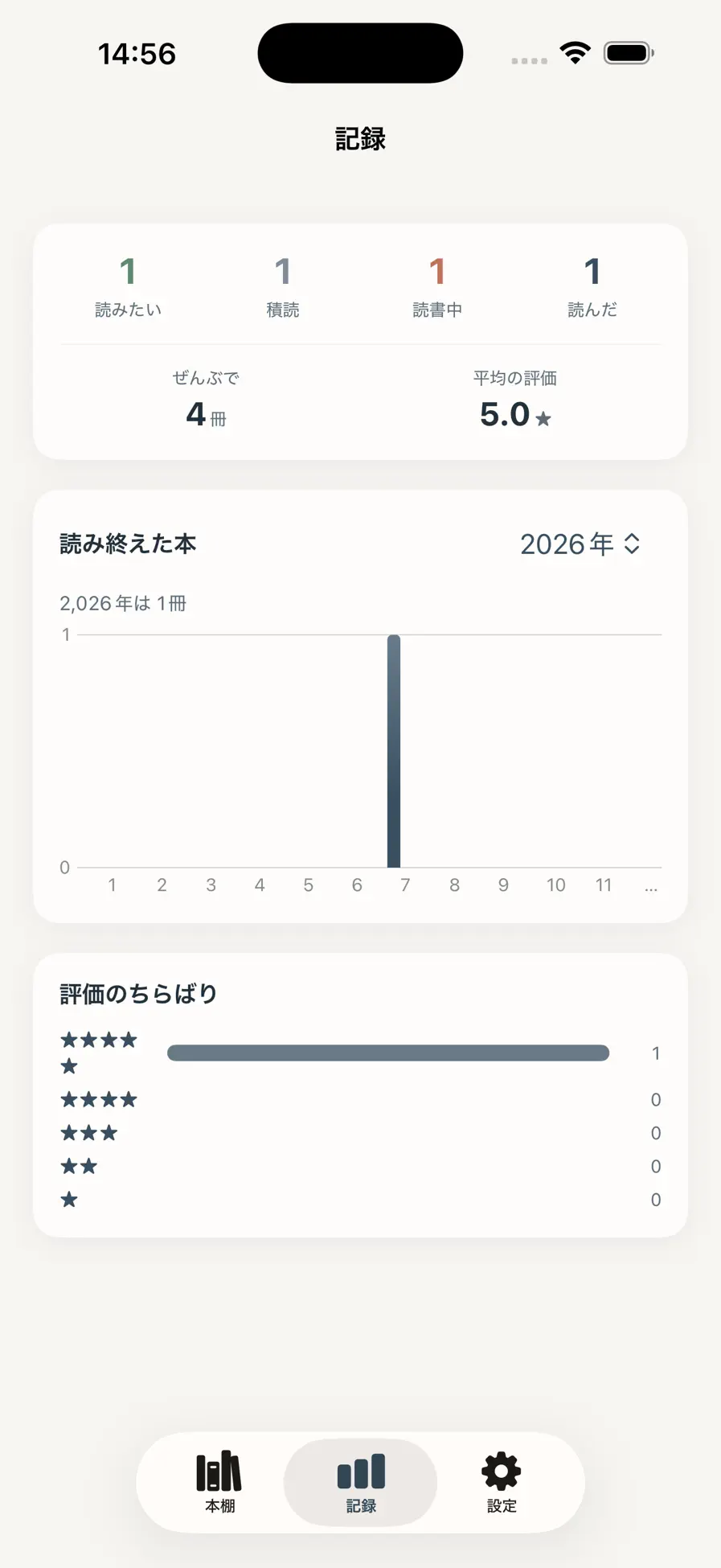 うちの本棚の画面イメージ 1