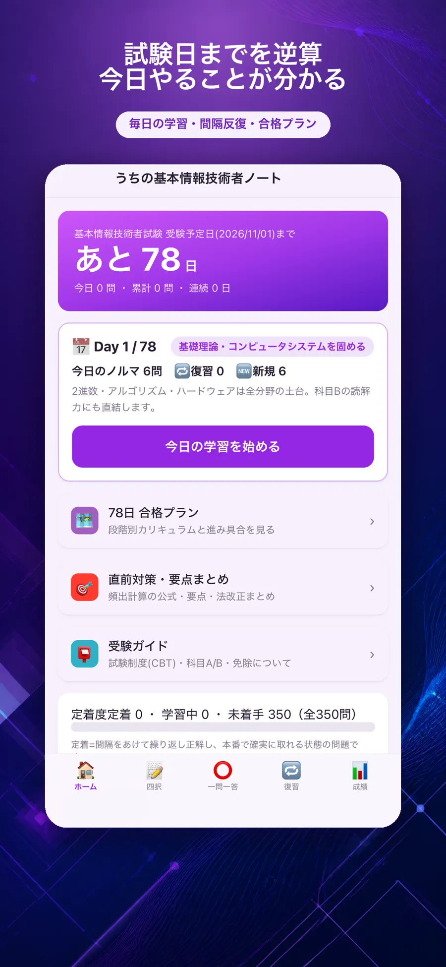 うちの基本情報技術者ノートの画面 1